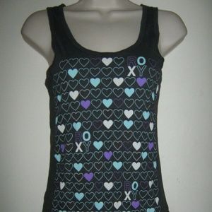 Vintage Rare The Original T Gray Heart Ribbed ROXY Top